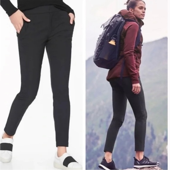 Athleta Pant Trouser Wander Stash Skinny Black Active Outdoor Travel Pocket 8 - Picture 8 of 10